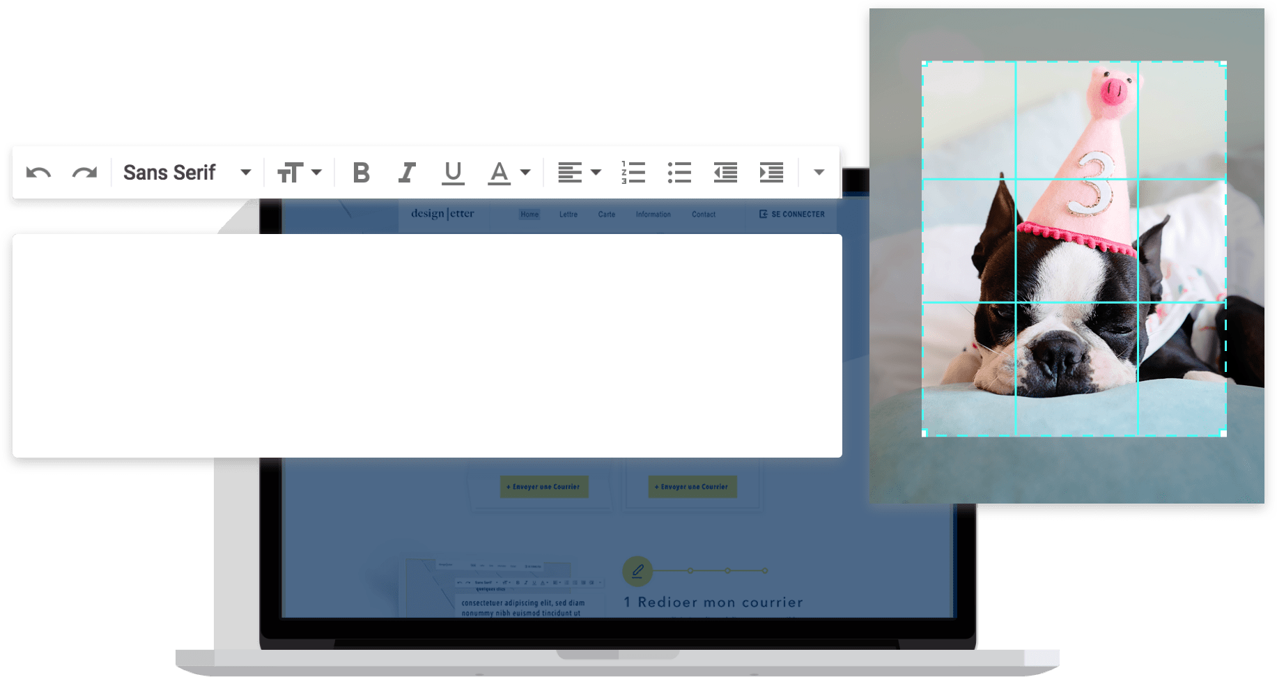 Un ordinateur qui permet d'envoyer une carte postale